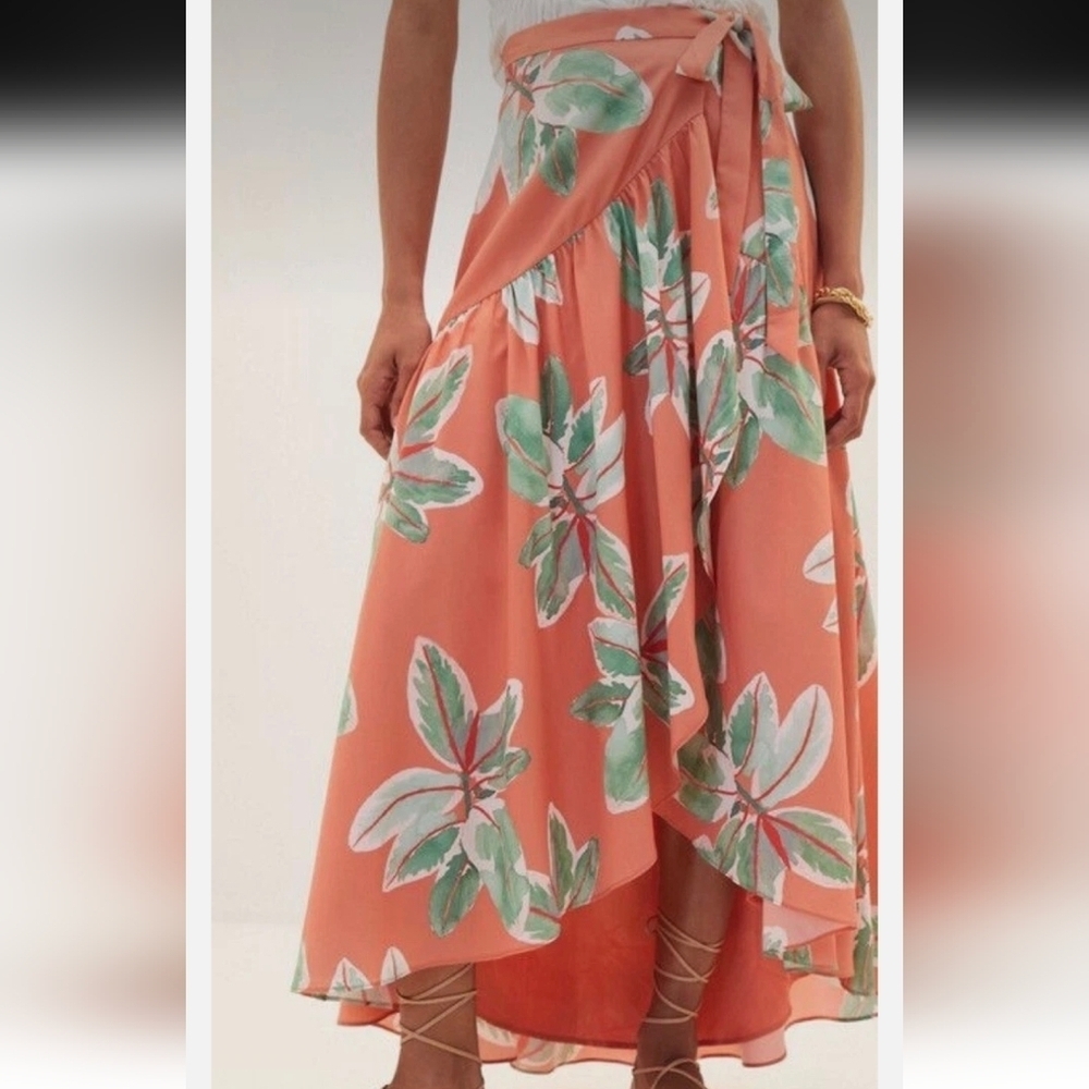 NWT Floral Wrap Tiered Skirt Anthropologie - Picture 9 of 9